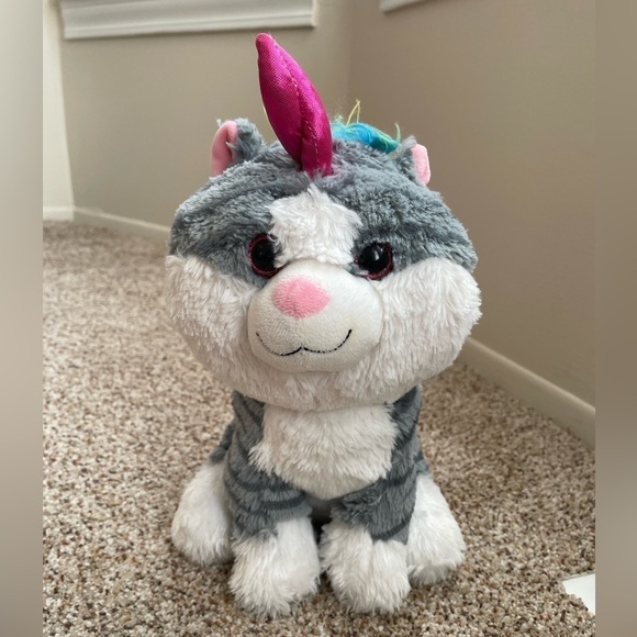 Kellytoy Unicorn Cat Plush Pink Sparkle Eyes - Picture 2 of 7